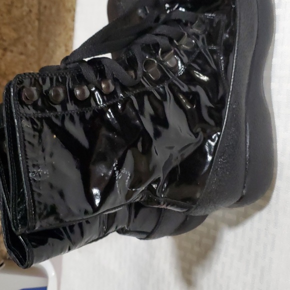 Sonia Rykiel black patent leather Steampunk Goth  laceup boots size 8 - Picture 8 of 16